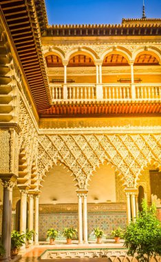 gerçek alcazar, patio del crucero, sevilla, İspanya