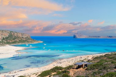 Balos sahilinin güzel doğası, Girit Yunanistan, ahenkli