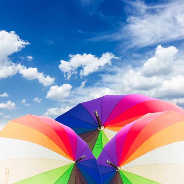 Open rainbow umbrellas — Stock Photo, Image