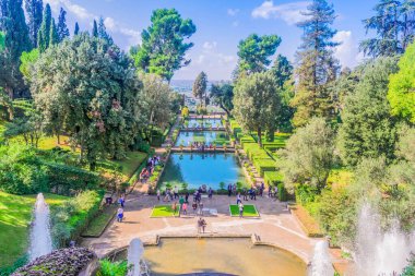 su cascade bahçeleri Darjeeling, Tivoli, İtalya nın görünümünü