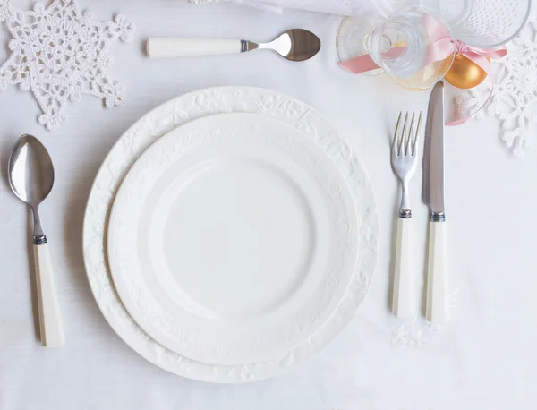 Conjunto de utensílios de mesa de Natal — Fotografia de Stock