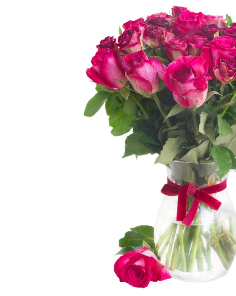 Border of red and pink roses — Stock Photo, Image