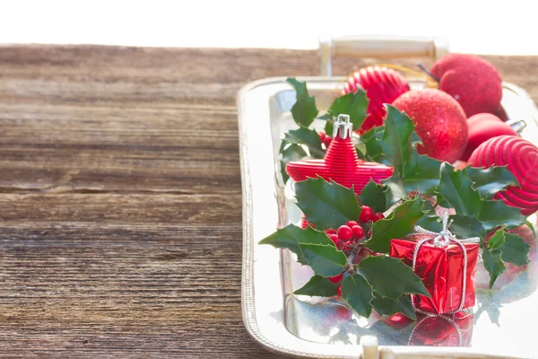 Holly  green leaves and red berries — Stock Photo, Image