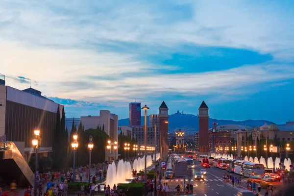 Platz von Spanien mit venezianischen Türmen, barcelona — Stockfoto