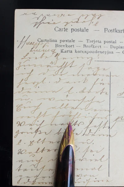 Pena caneta e carta — Fotografia de Stock