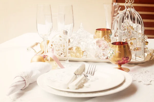 Tableware set for christmas — Stock Photo, Image