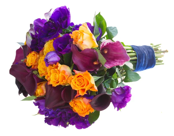 Calla-Lilie und Eustoma-Blumen — Stockfoto