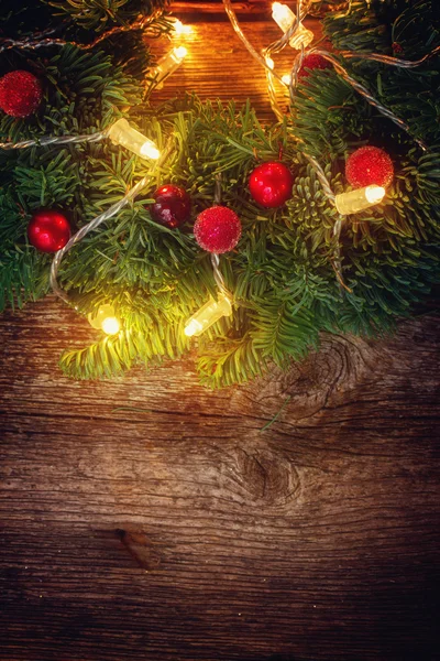 Christmas wreath with lights — Stock Photo, Image