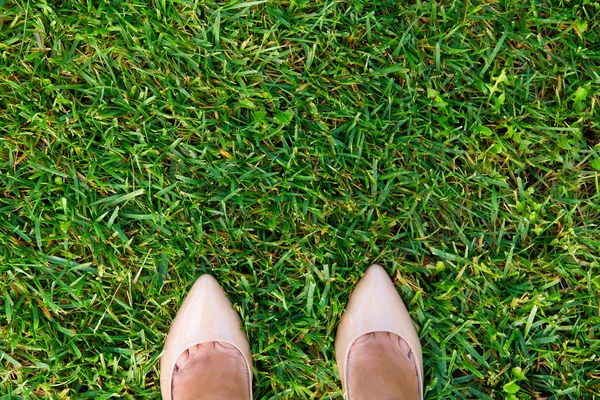 iki ayak üzerinde çim