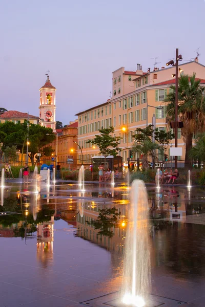 Paysage urbain de Nice la nuit — Photo