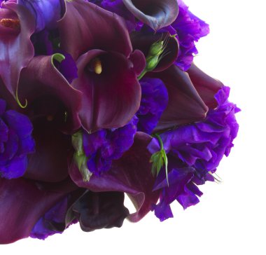 Calla Lily ve eustoma çiçekler