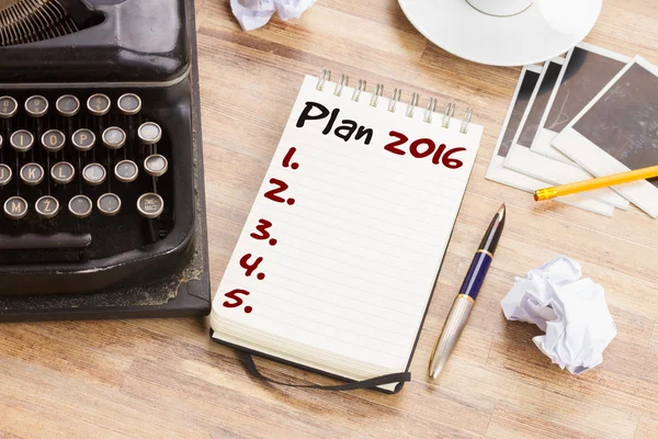 Notebook with annual plan — Stock Photo, Image