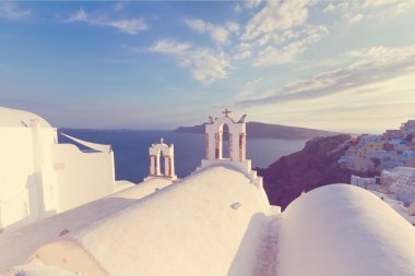Beyaz Belfries Santorini Adası, Yunanistan