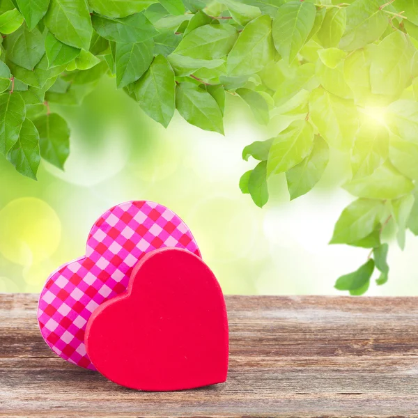 Two red and  pink  hearts — Stock Photo, Image