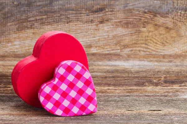 Two red and  pink  hearts — Stock Photo, Image