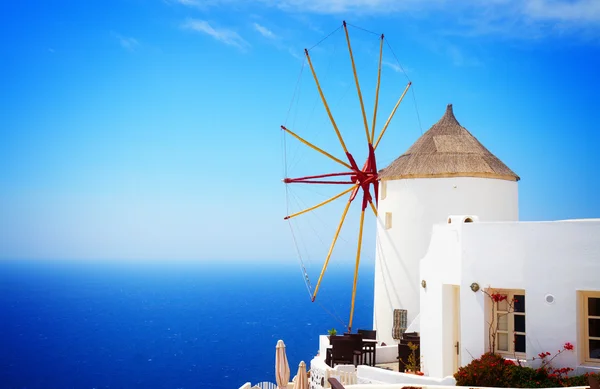 Molino de viento de Oia, Santorini — Foto de Stock