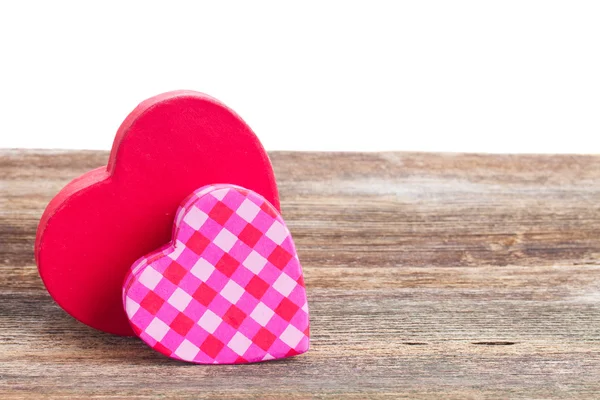 Two red and  pink  hearts — Stock Photo, Image