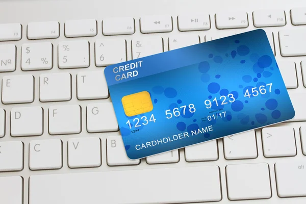 Credit card on keyboard — Stock Photo, Image