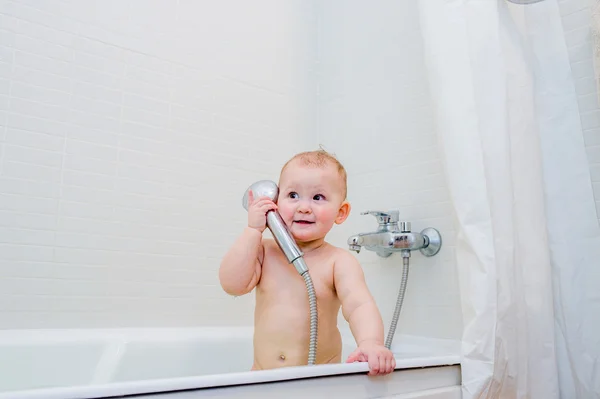 Playing in the bathroom — Stock Photo, Image