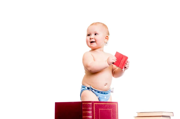 Little girl reading books — Stock Photo, Image