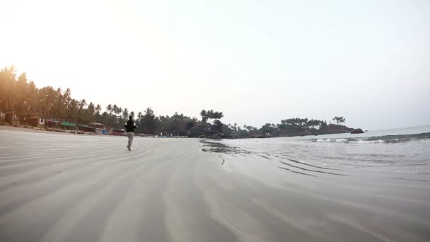 Manhã na praia de Palolem — Vídeo de Stock