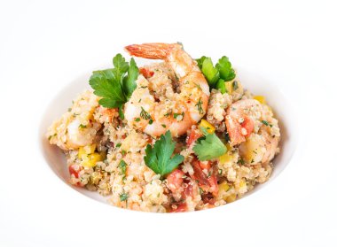 Plaka üzerinde taze ızgara karides