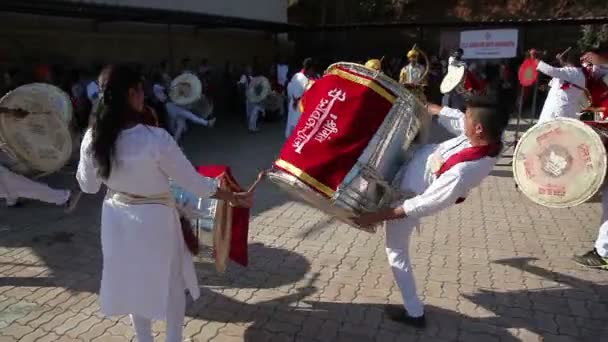 Actuación de tambores indios en el festival — Vídeos de Stock