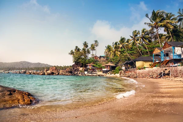 Bellissimi cottage sulla spiaggia di Goa — Foto Stock