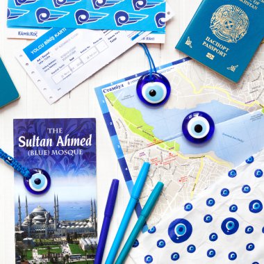Travel objects in Istanbul  clipart