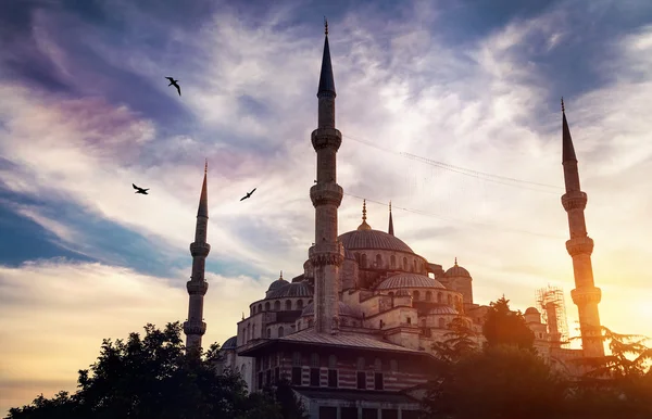 Gün batımında Istanbul'da Sultanahmet Camii