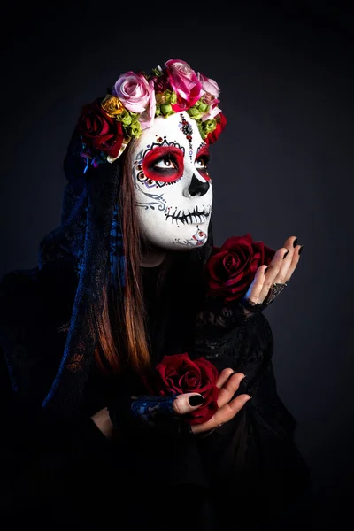 Sugar skull make up — Stock Photo, Image