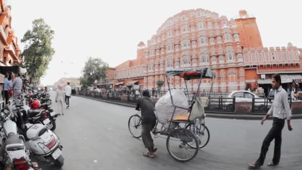 Jaipur Hindistan 'daki Hawa Mahal Sarayı — Stok video