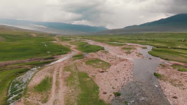 Luchtfoto van Assy bergdal in Kazachstan — Stockvideo