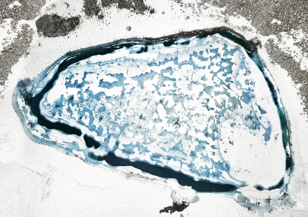 Beau Paysage Lac Montagne Glacier Avec Des Morceaux Glace Intérieur — Photo