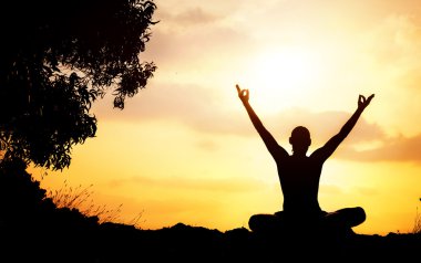 Yoga meditasyon siluet
