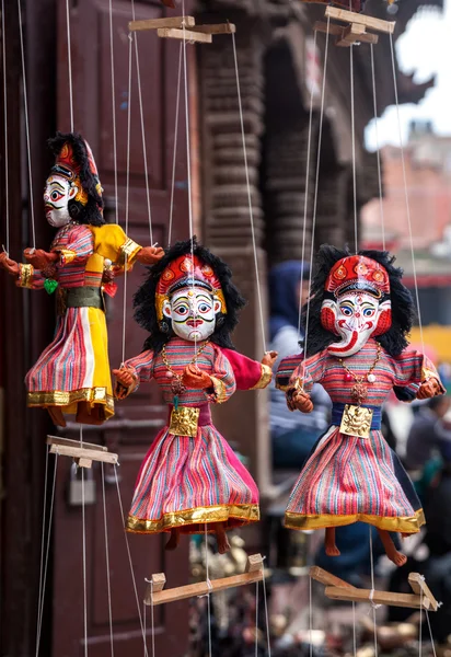 Puppets at Nepal market — Stock Photo, Image