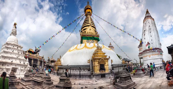 Swayambhunath 仏舎利塔パノラマ — ストック写真
