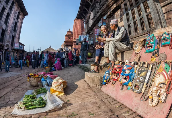 Mercado em Bhaktapur — Fotografia de Stock