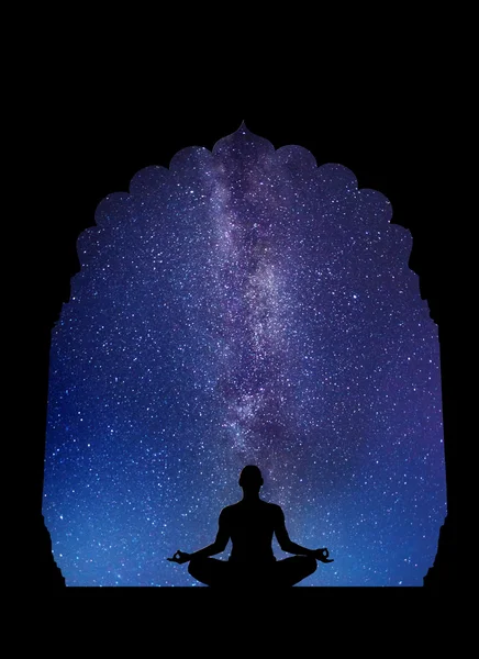 Meditation im Weltraum — Stockfoto