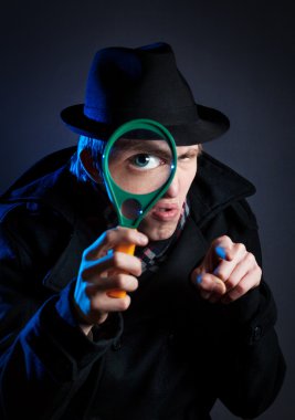 Dedektif büyüteç cam