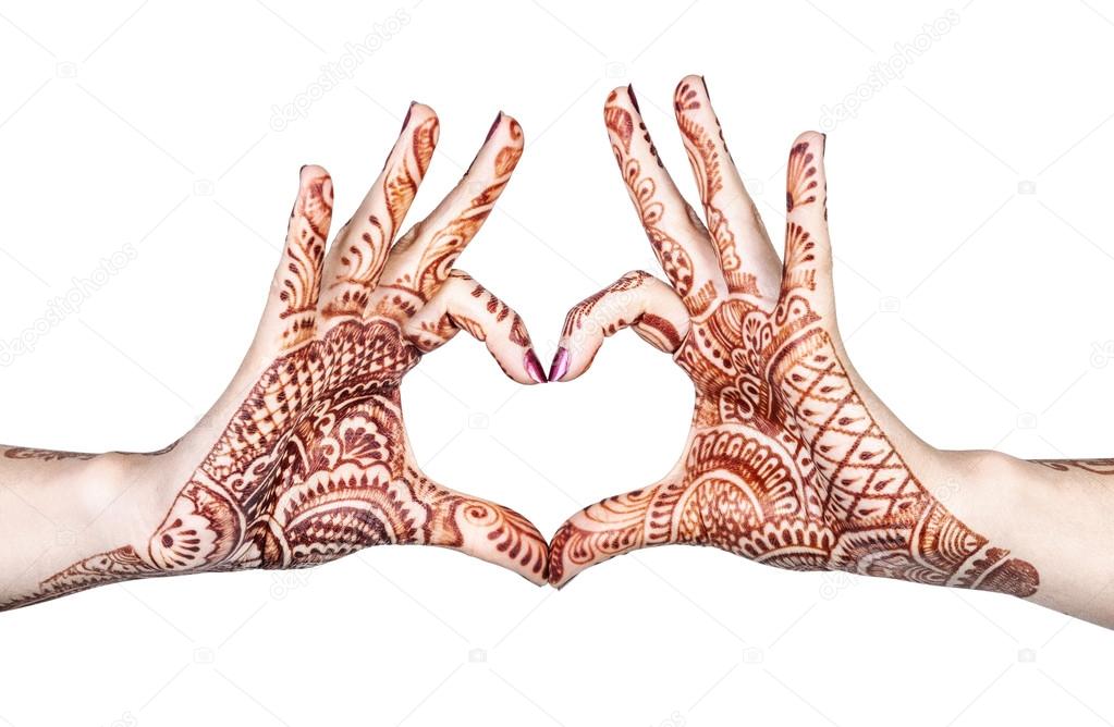 Heart gesture with henna 