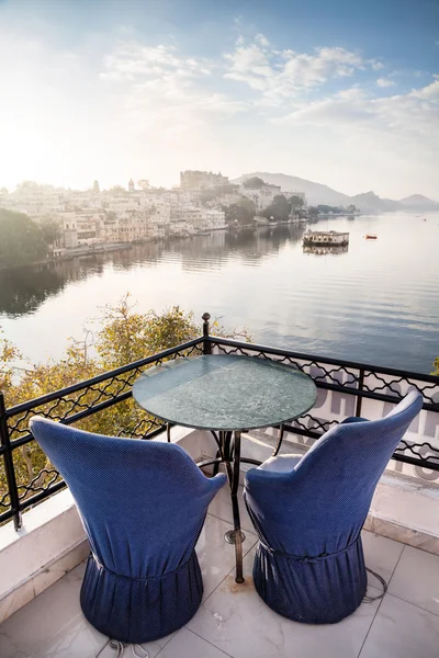 Roof top restaurant in Udaipur — Stock Photo, Image