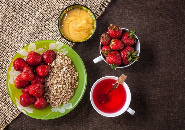 Strawberry breakfast — Stock Photo, Image