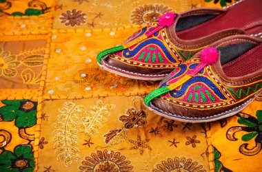 Ethnic Rajasthan shoes  clipart