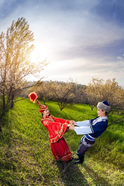 Kazakh young couple — Stock Fotó