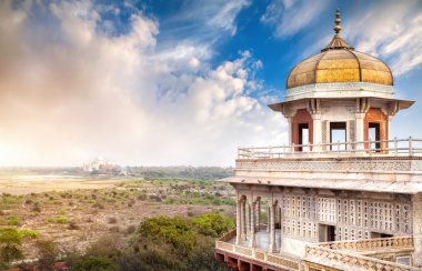 Taj Mahal and Agra Fort clipart