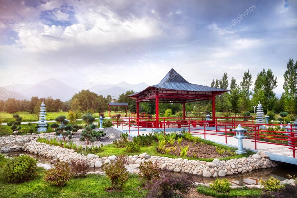 Japanese garden in Almaty