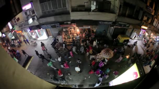 Nacht-Hauptbasar in New Delhi — Stockvideo