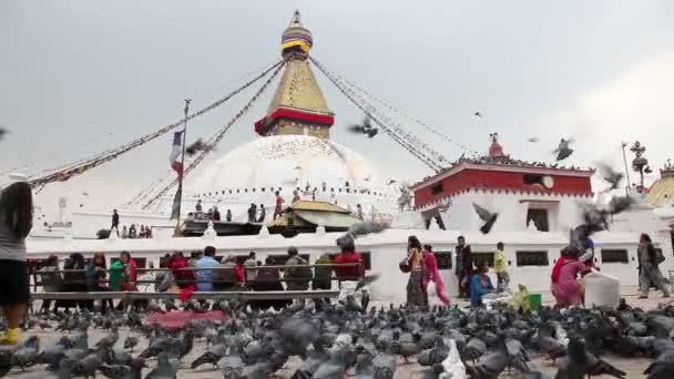 Bodnath stúpa v Káthmándú — Stock video
