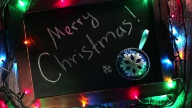 Neşeli Noel afiş ışıklar ile